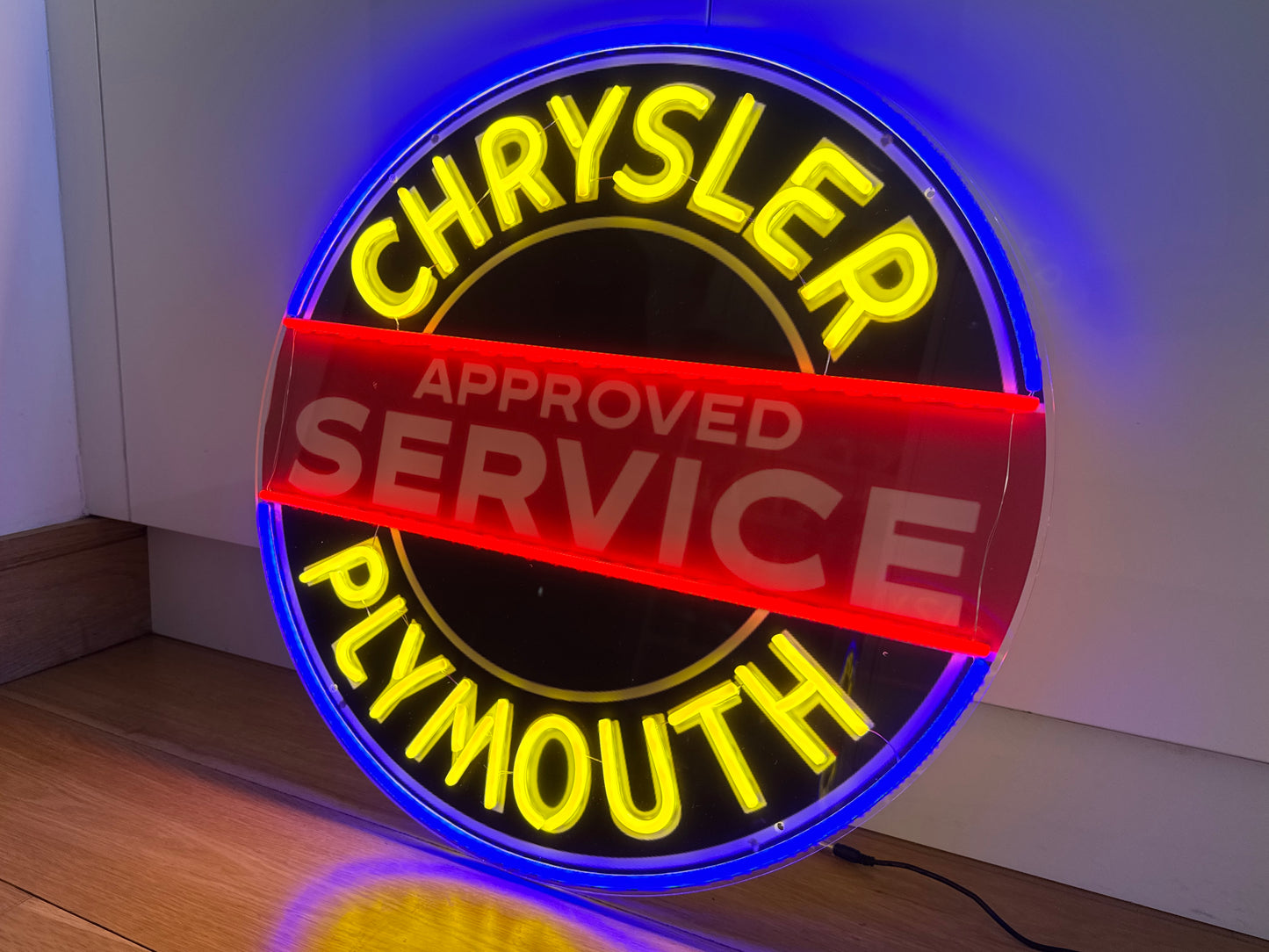Chrysler Plymouth Neon Illuminated LED Sign Approved Service