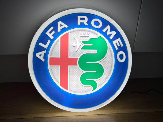 Alfa Romeo Round Illuminated Logo Sign