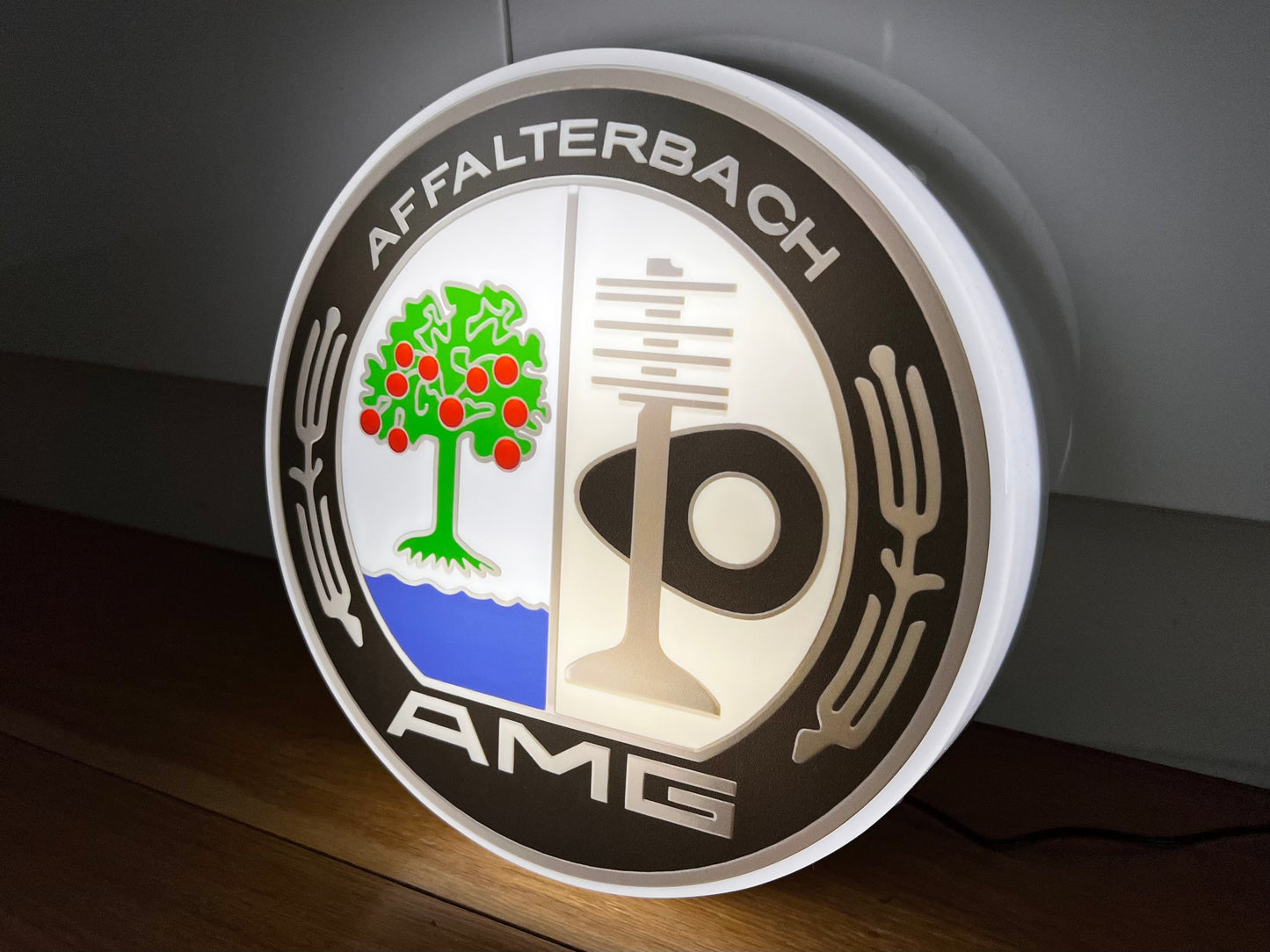 Mercedes Benz AMG Round Illuminated Logo Sign