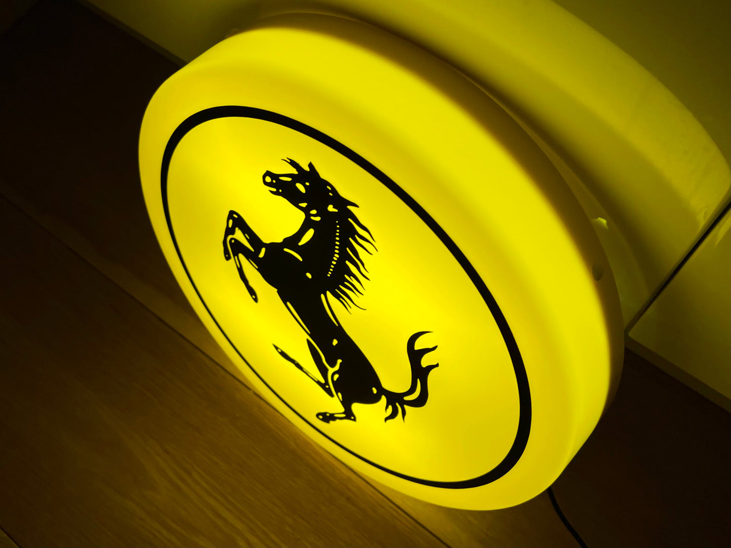 Ferrari Round Illuminated Logo Sign