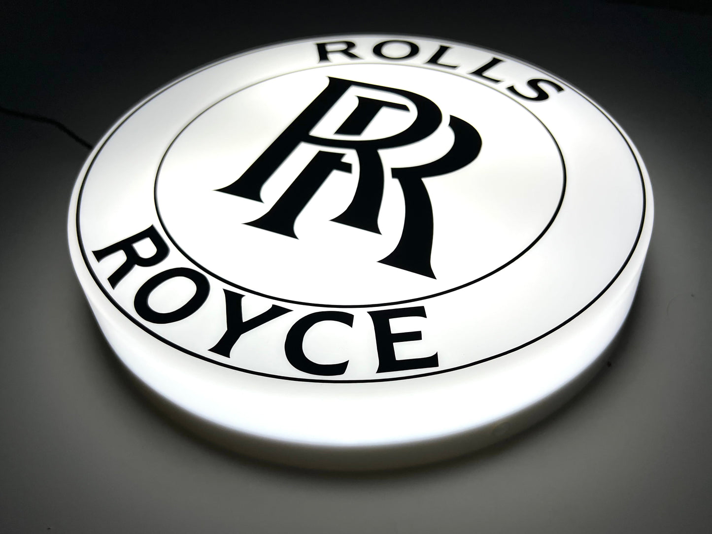Rolls Royce Round Illuminated Logo Sign