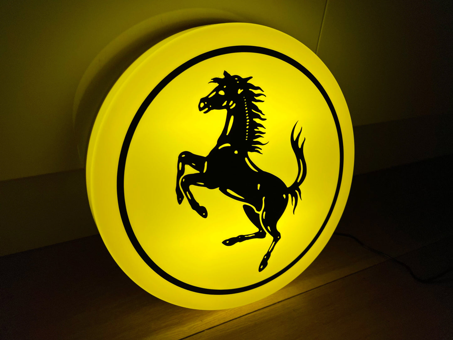 Ferrari Round Illuminated Logo Sign
