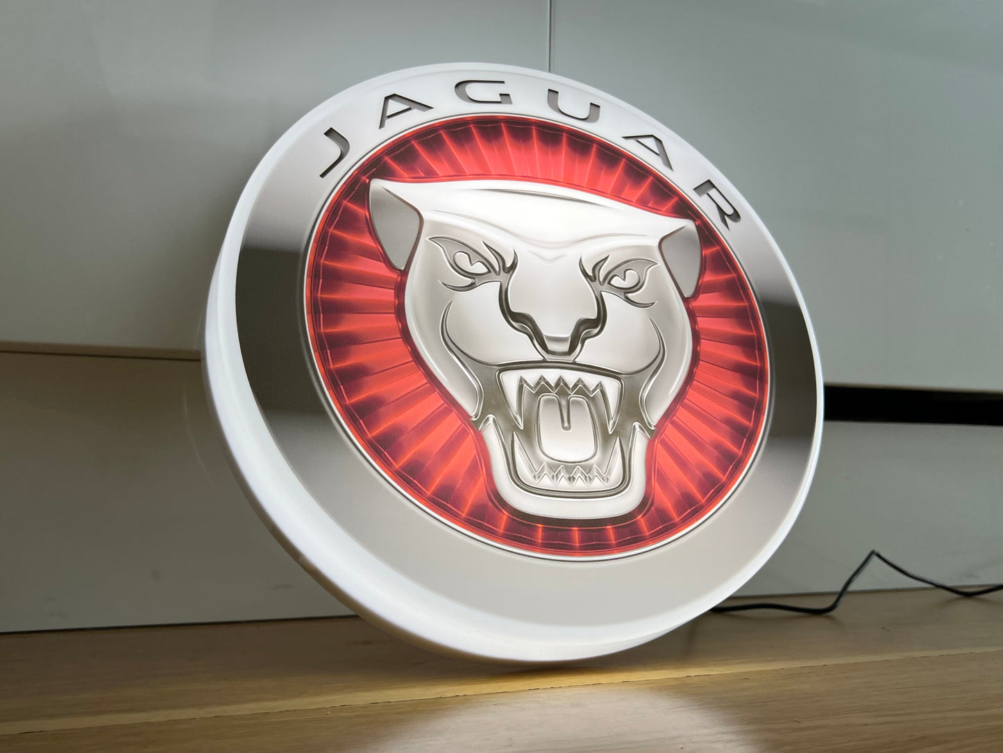 Jaguar Round Illuminated Logo Sign