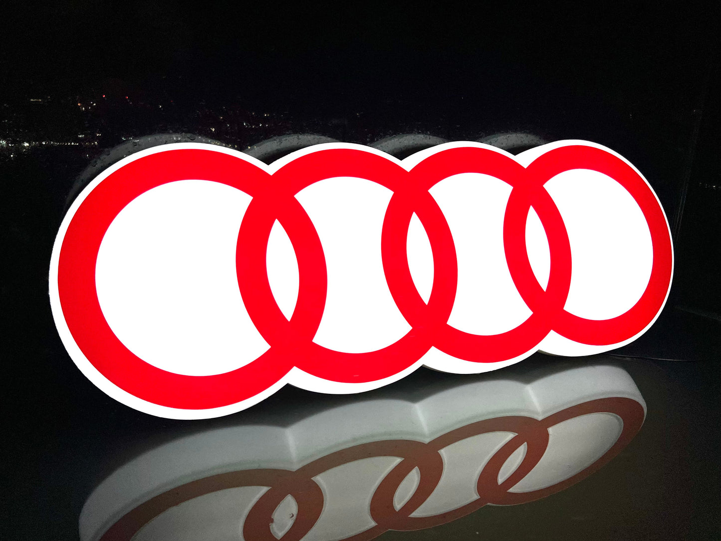 AUDI Rings Illuminated Logo Sign