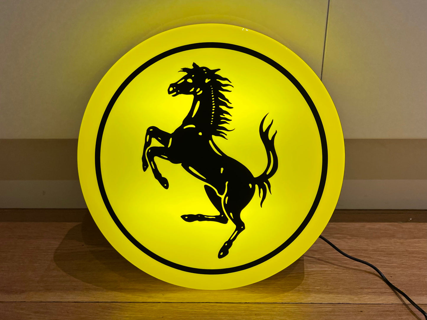 Ferrari Round Illuminated Logo Sign