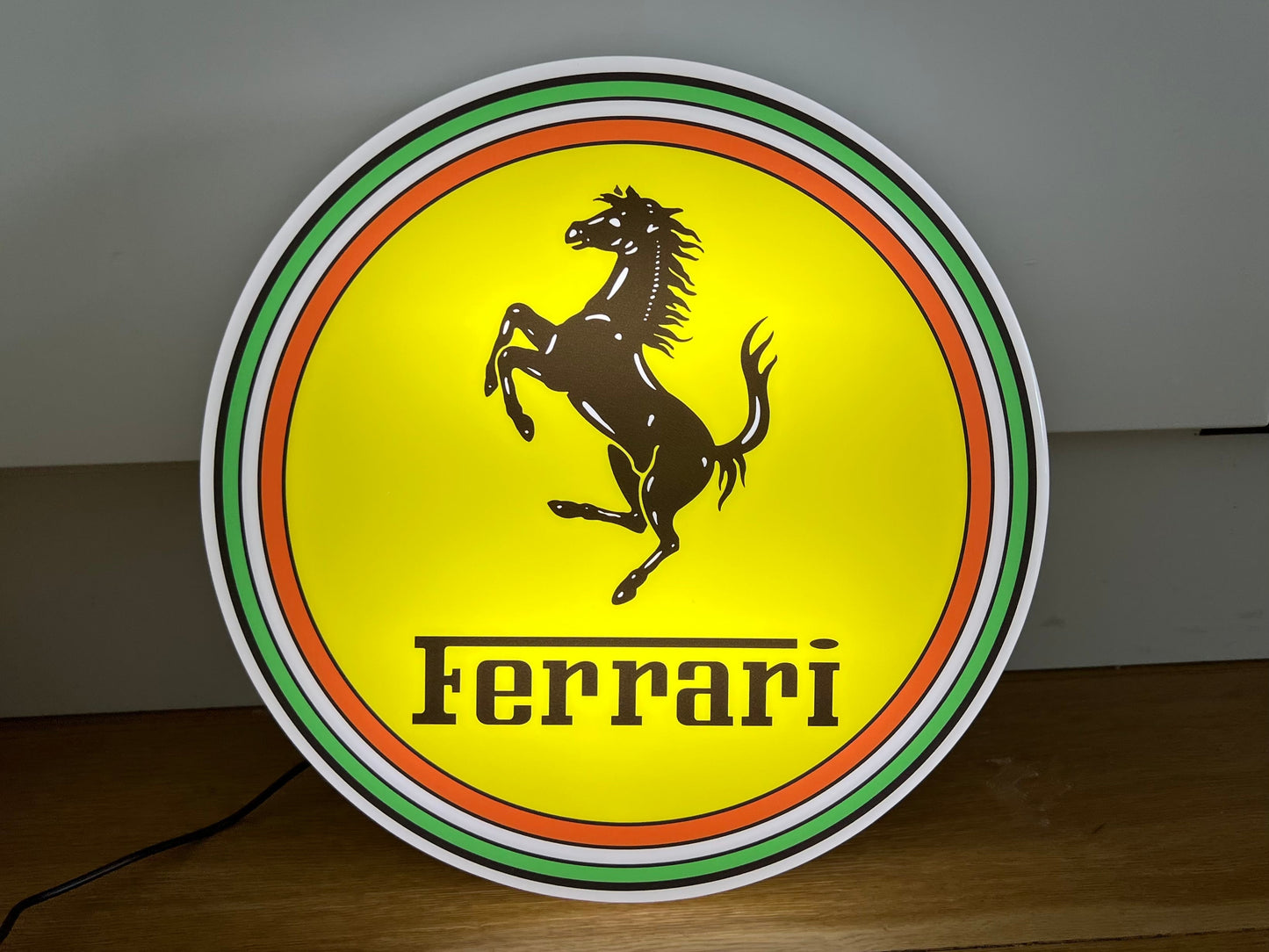 Ferrari Round Illuminated Logo Sign