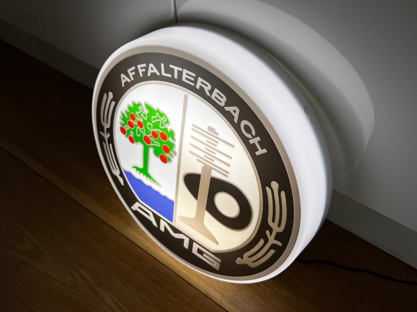 Mercedes Benz AMG Round Illuminated Logo Sign