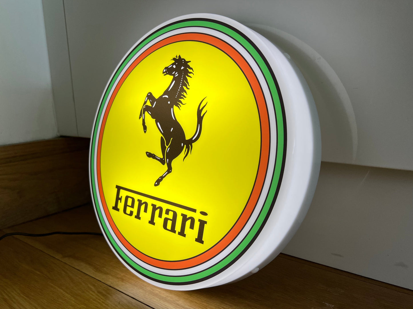 Ferrari Round Illuminated Logo Sign
