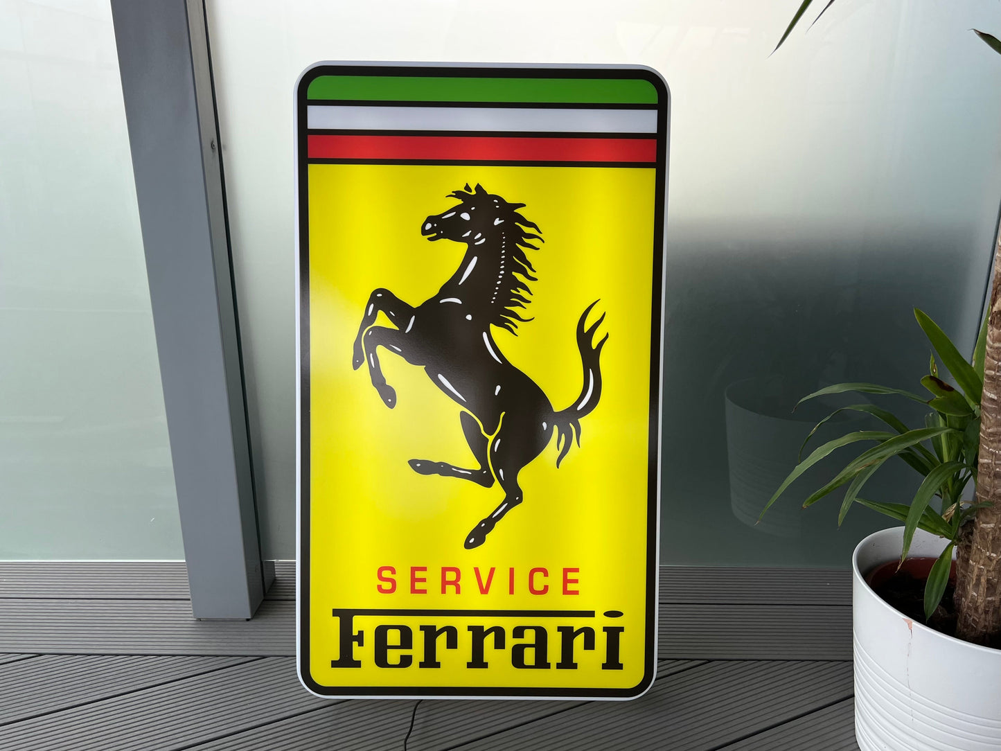 Ferrari Service Illuminated Logo Sign