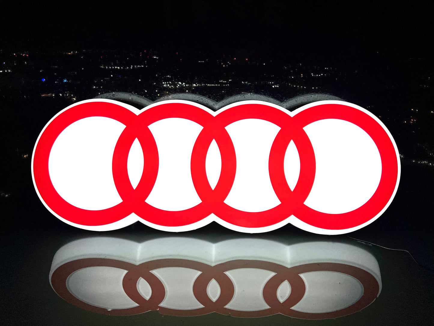 AUDI Rings Illuminated Logo Sign