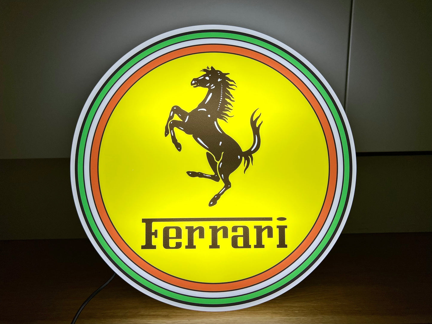 Ferrari Round Illuminated Logo Sign