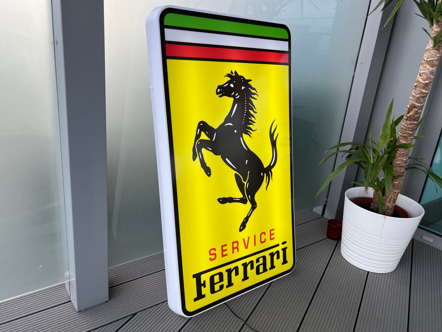 Ferrari Service Illuminated Logo Sign