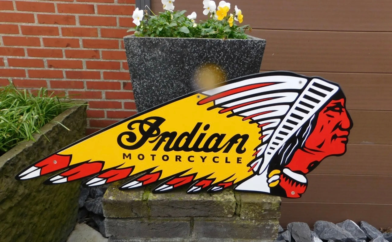 Indian Motorcycles Enamel Sign