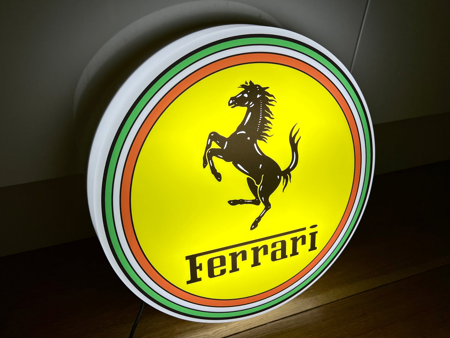 Ferrari Round Illuminated Logo Sign