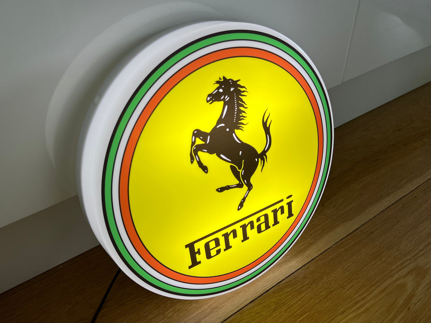 Ferrari Round Illuminated Logo Sign