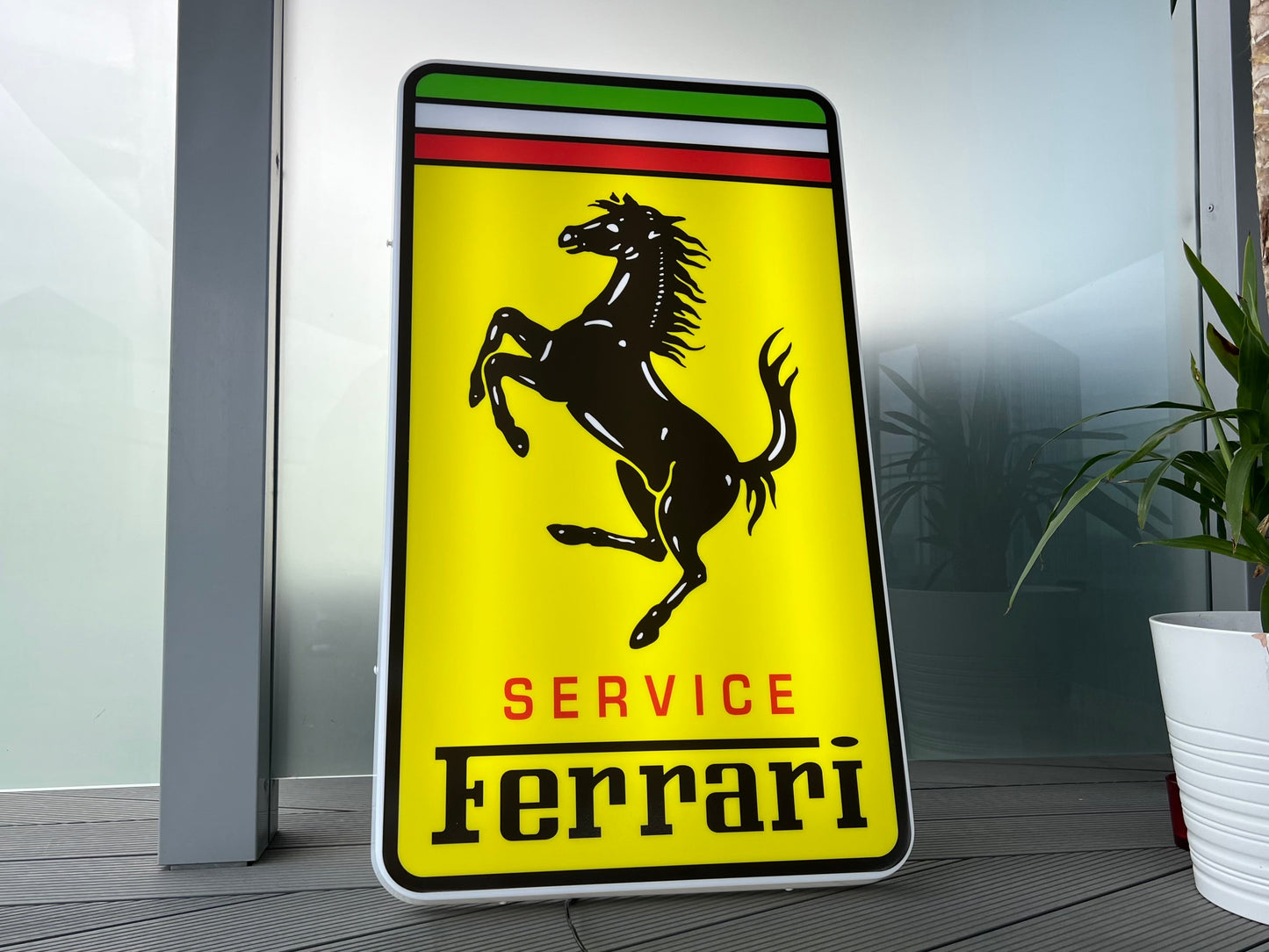 Ferrari Service Illuminated Logo Sign