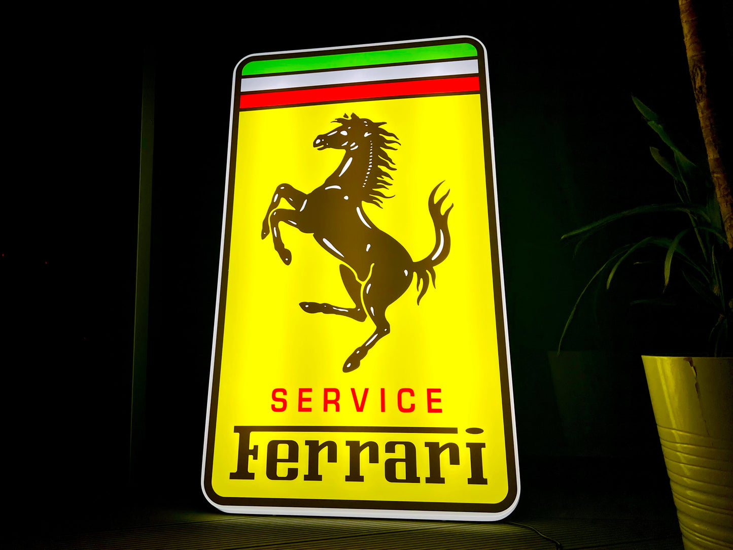 Ferrari Service Illuminated Logo Sign