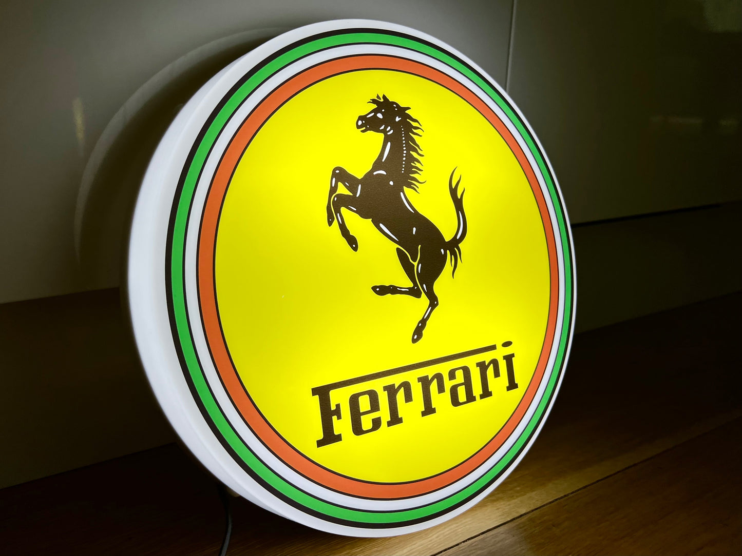 Ferrari Round Illuminated Logo Sign