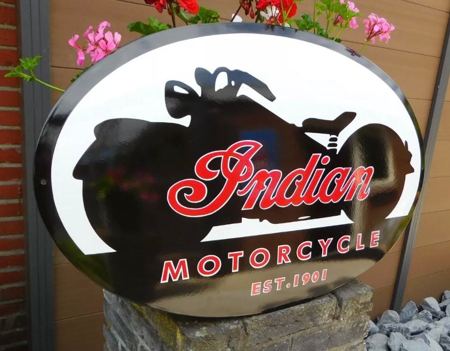 Indian Motorcycles Enamel Sign