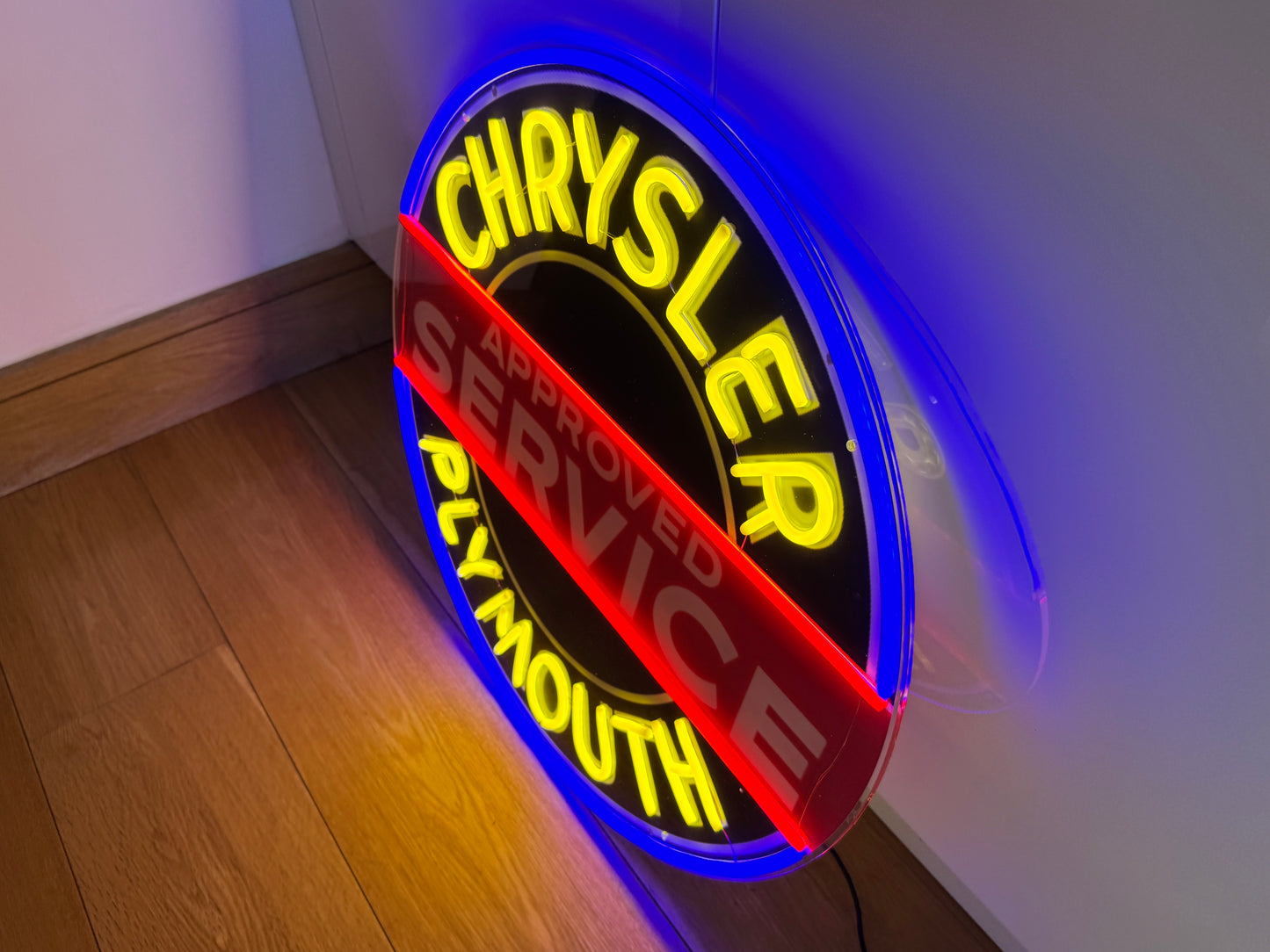 Chrysler Plymouth Neon Illuminated LED Sign Approved Service