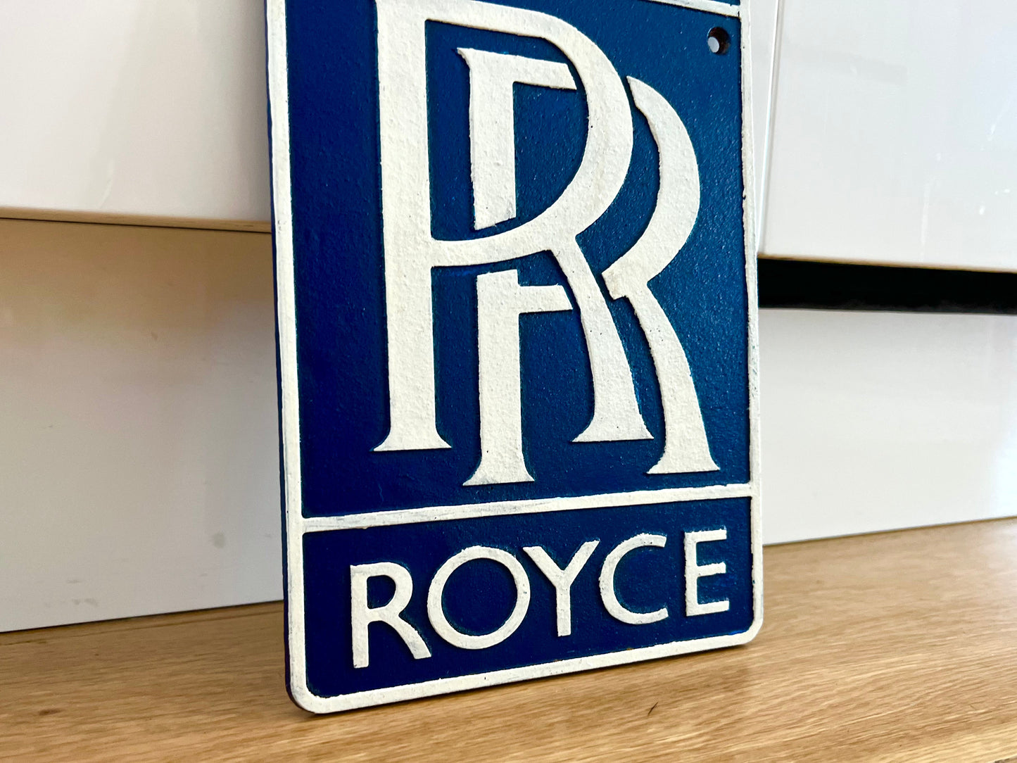Rolls Royce Blue Metal Logo Sign