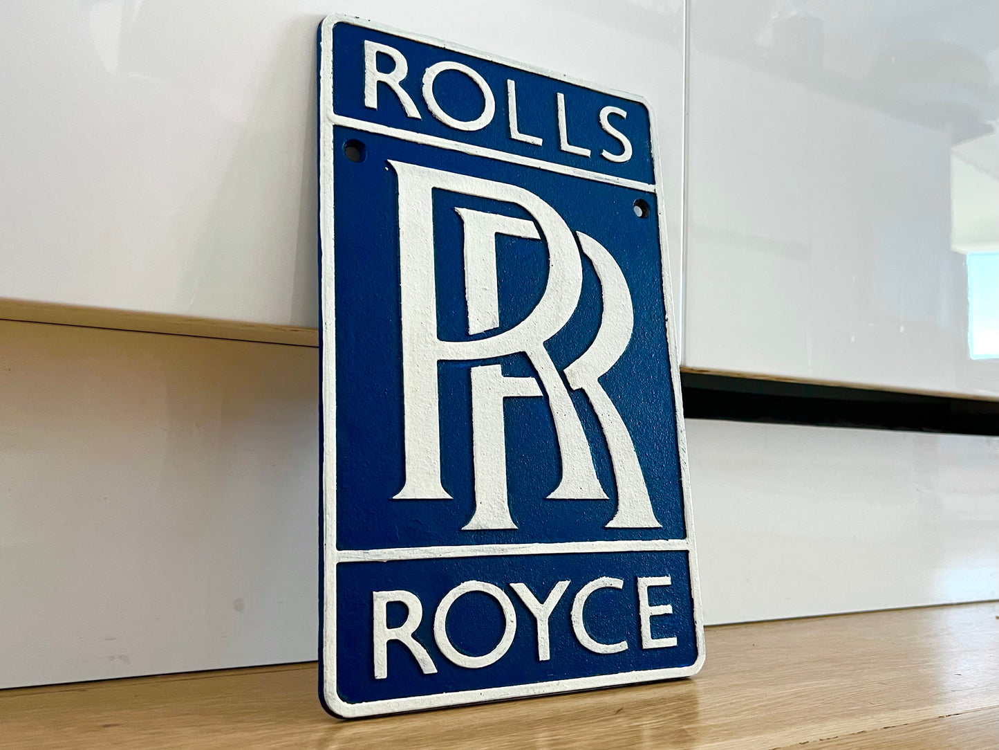 Rolls Royce Blue Metal Logo Sign