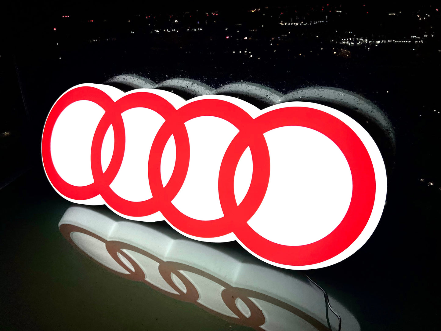 AUDI Rings Illuminated Logo Sign