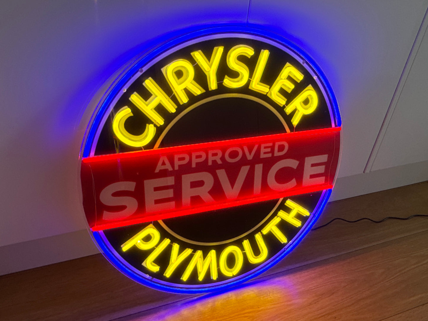 Chrysler Plymouth Neon Illuminated LED Sign Approved Service