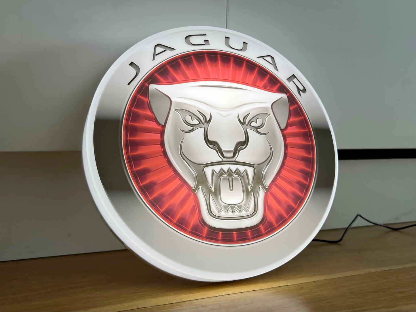 Jaguar Round Illuminated Logo Sign