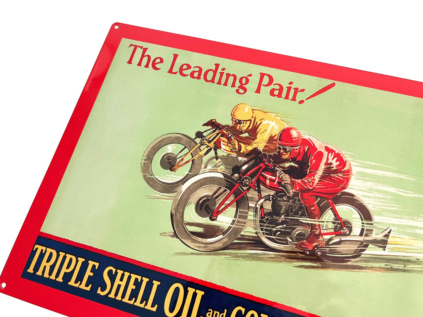 Shell Oil Leading Pair Metal Sign