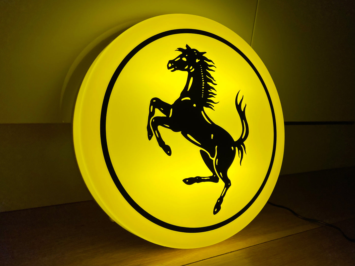 Ferrari Round Illuminated Logo Sign
