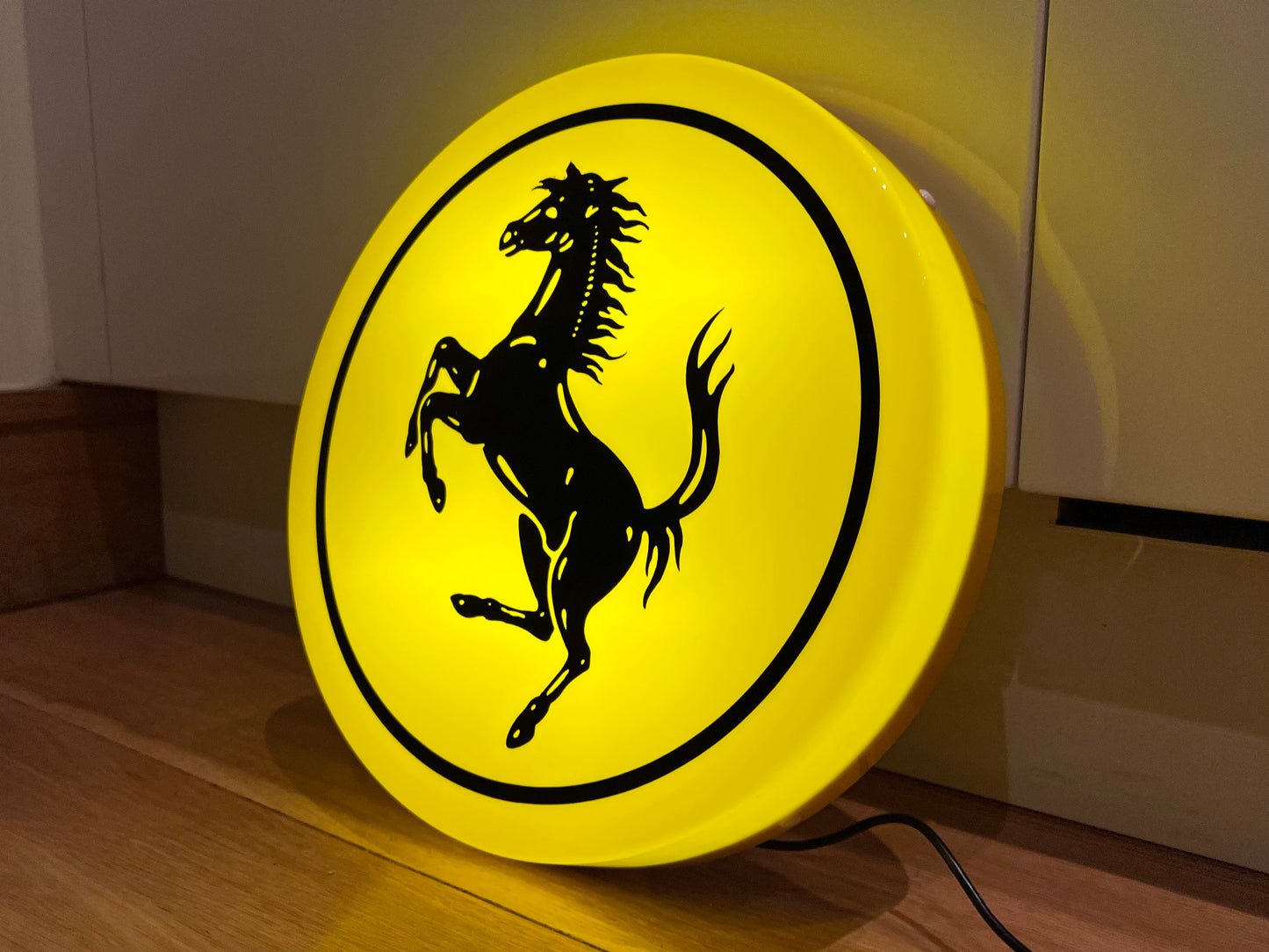 Ferrari Round Illuminated Logo Sign