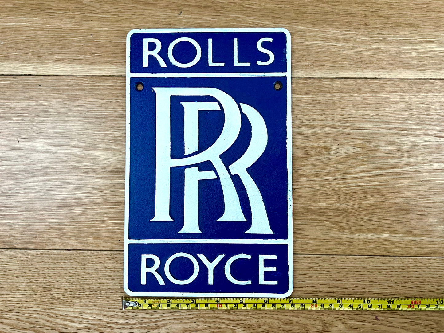 Rolls Royce Blue Metal Logo Sign
