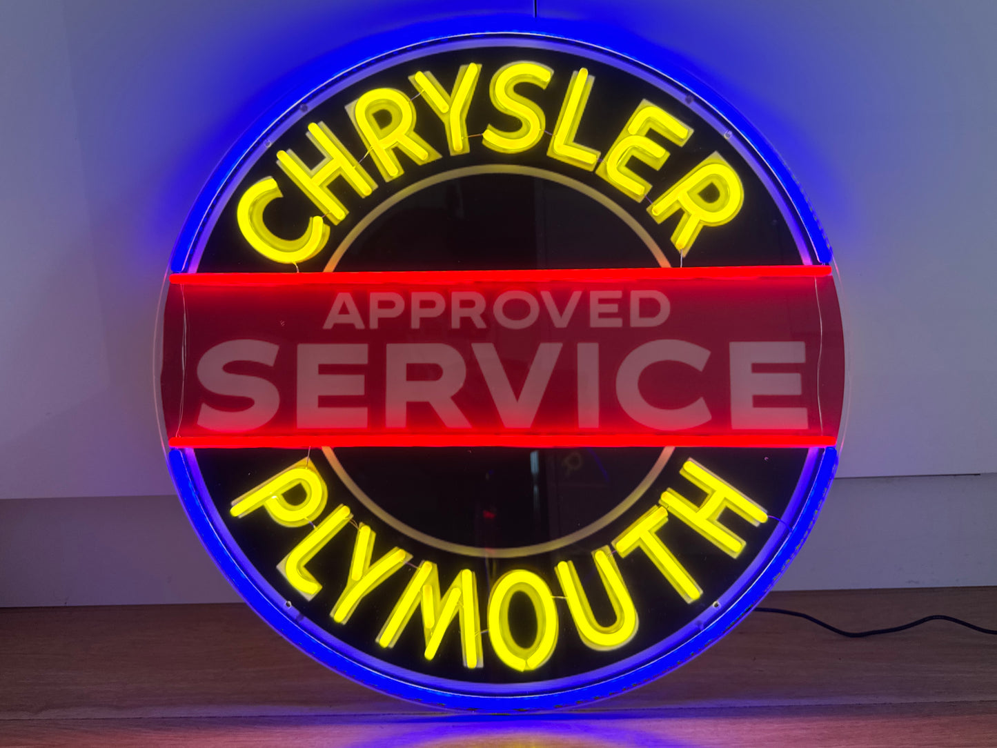 Chrysler Plymouth Neon Illuminated LED Sign Approved Service