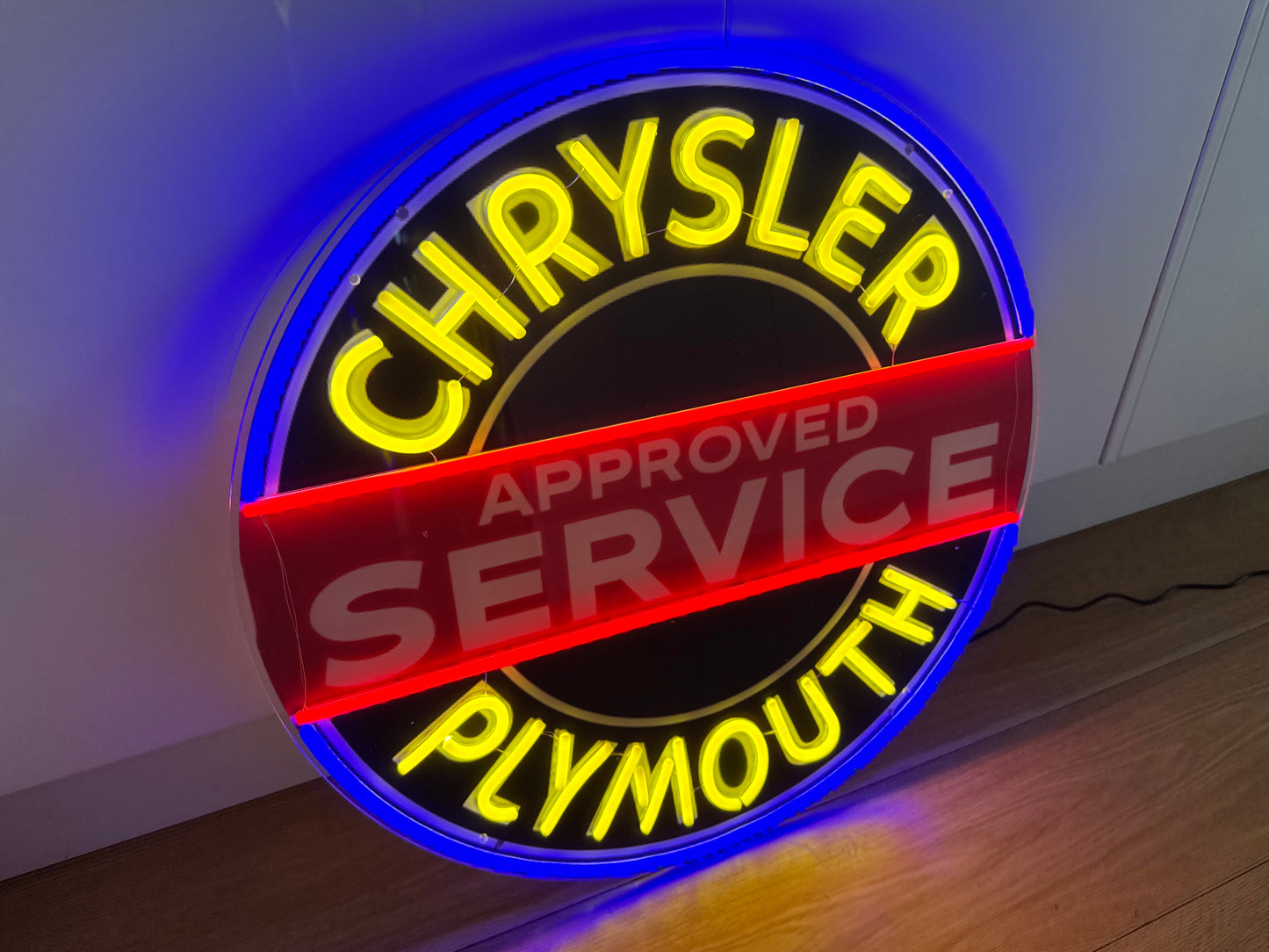 Chrysler Plymouth Neon Illuminated LED Sign Approved Service