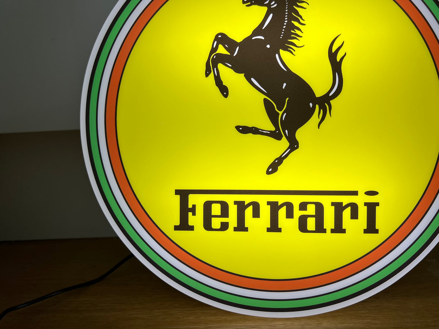 Ferrari Round Illuminated Logo Sign