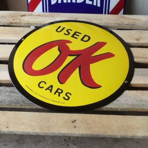 Chevrolet OK Cars Enamel Sign