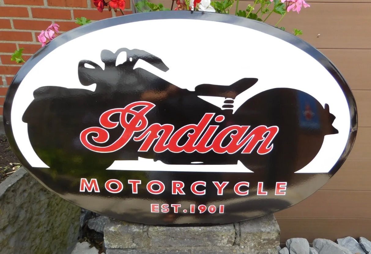 Indian Motorcycles Enamel Sign