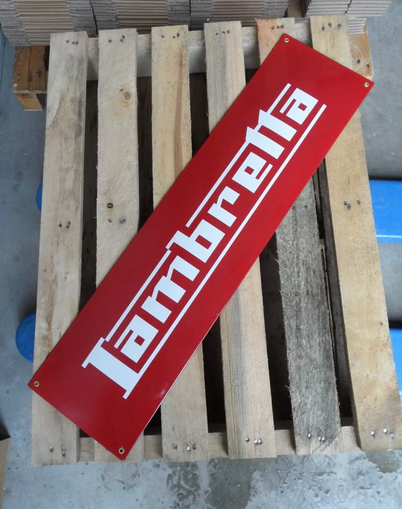 Lambretta Enamel Sign