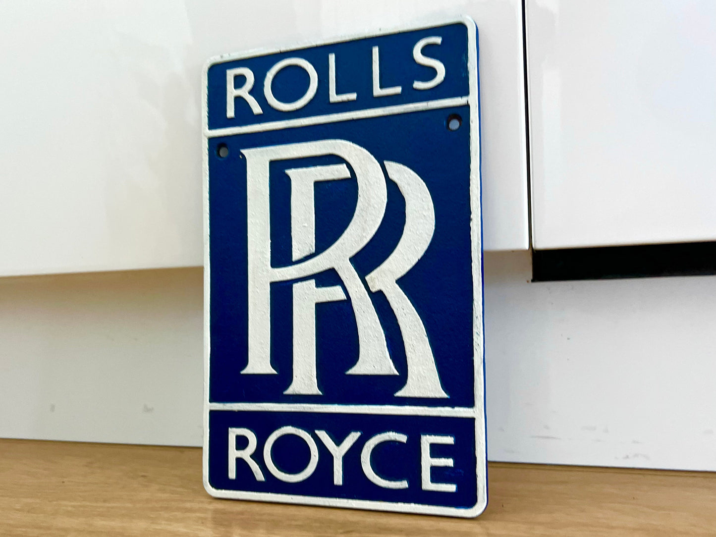 Rolls Royce Blue Metal Logo Sign