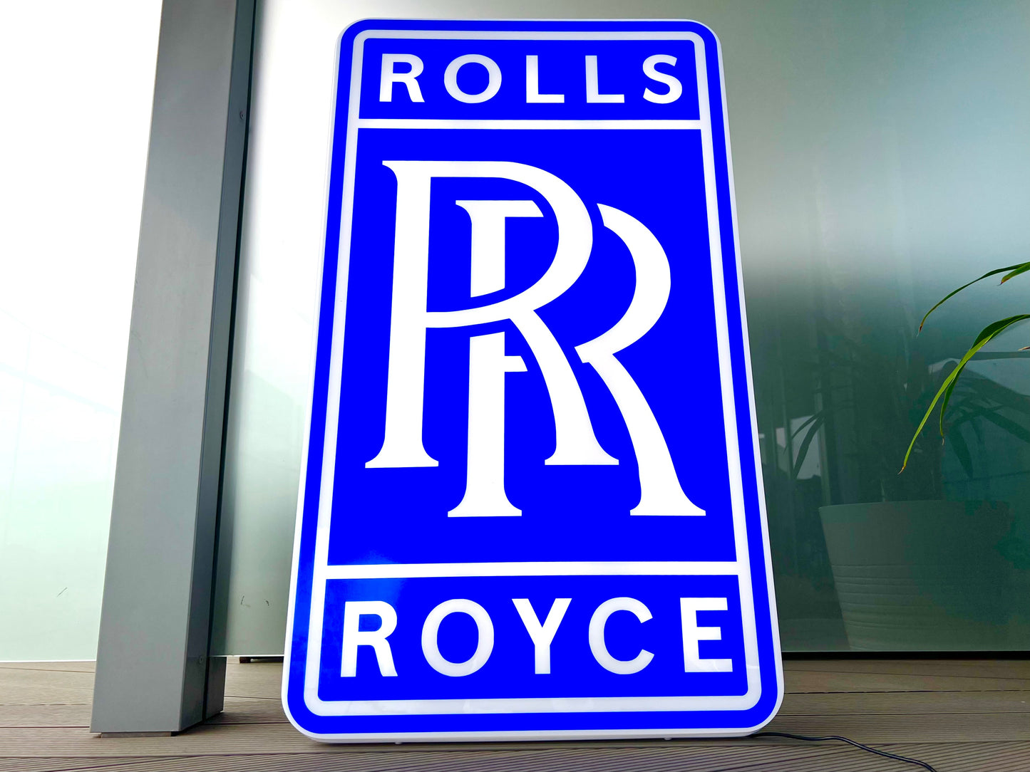 Rolls Royce Blue Illuminated Logo Sign