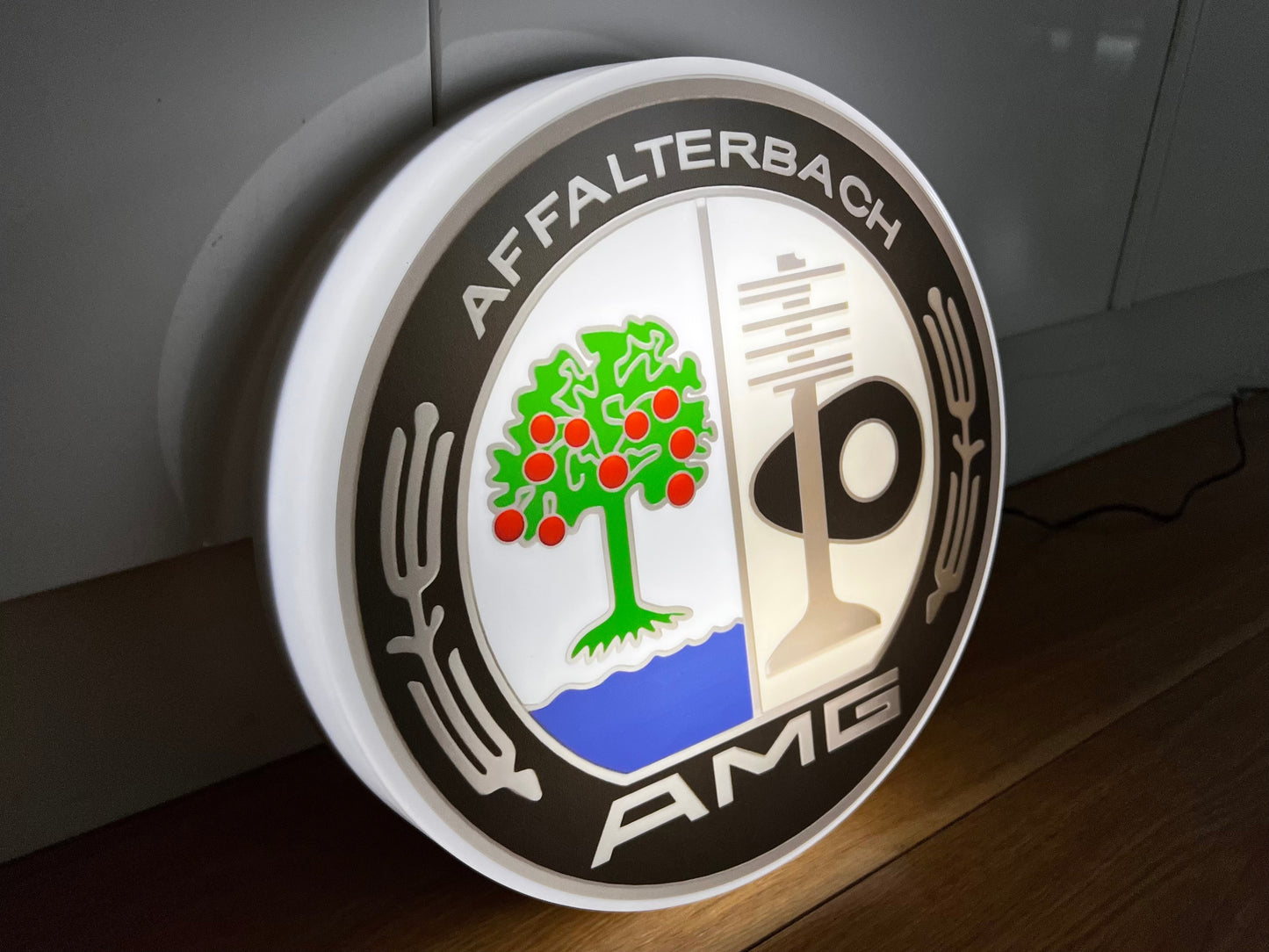 Mercedes Benz AMG Round Illuminated Logo Sign