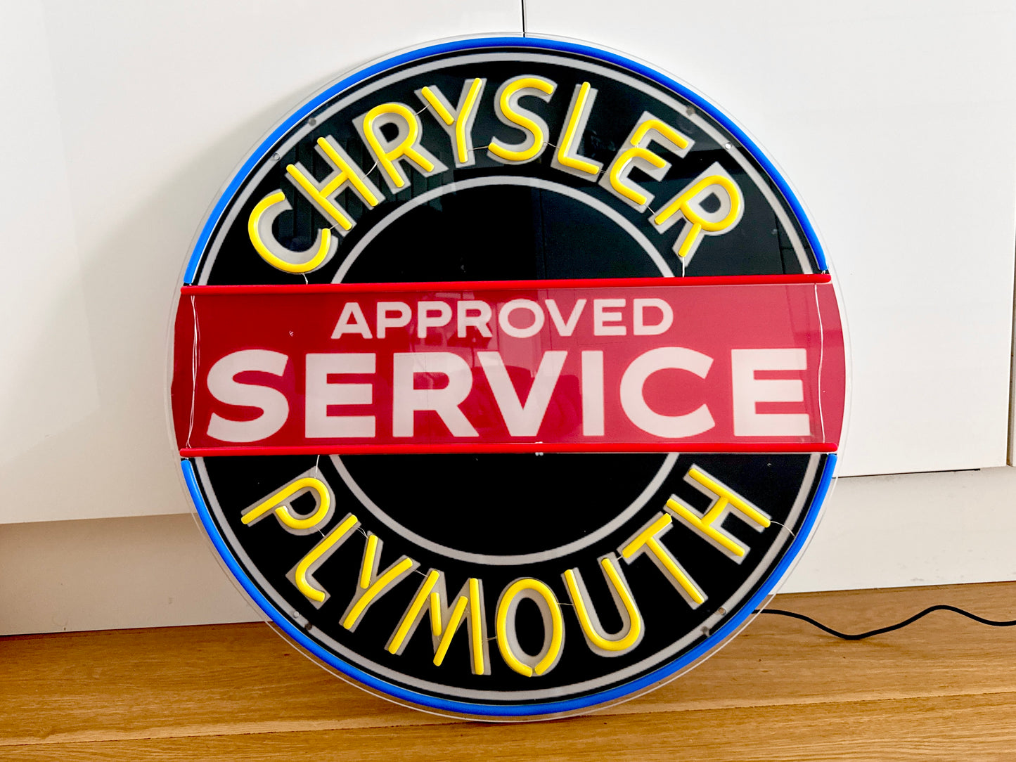 Chrysler Plymouth Neon Illuminated LED Sign Approved Service