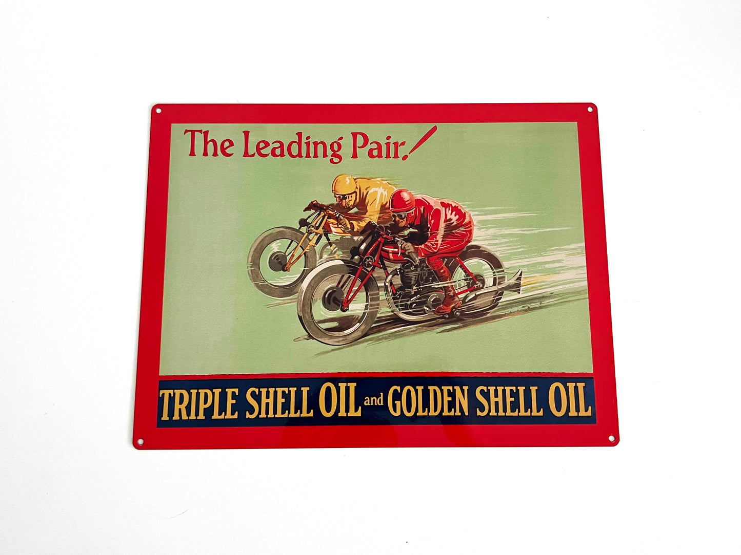 Shell Oil Leading Pair Metal Sign