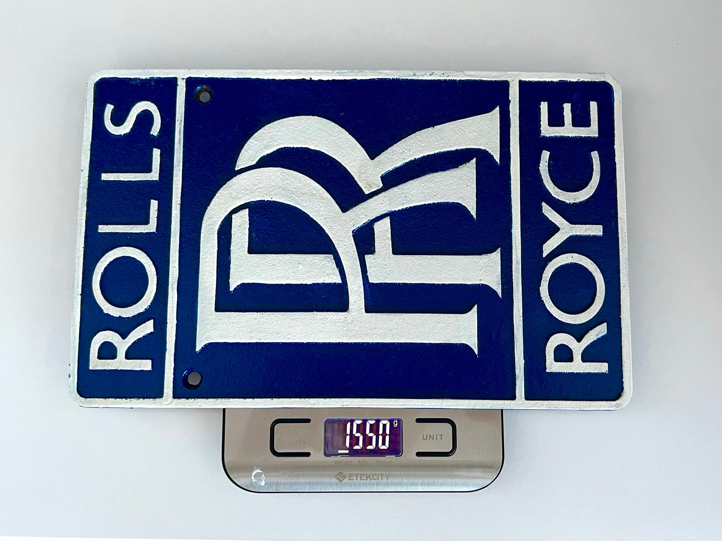 Rolls Royce Blue Metal Logo Sign