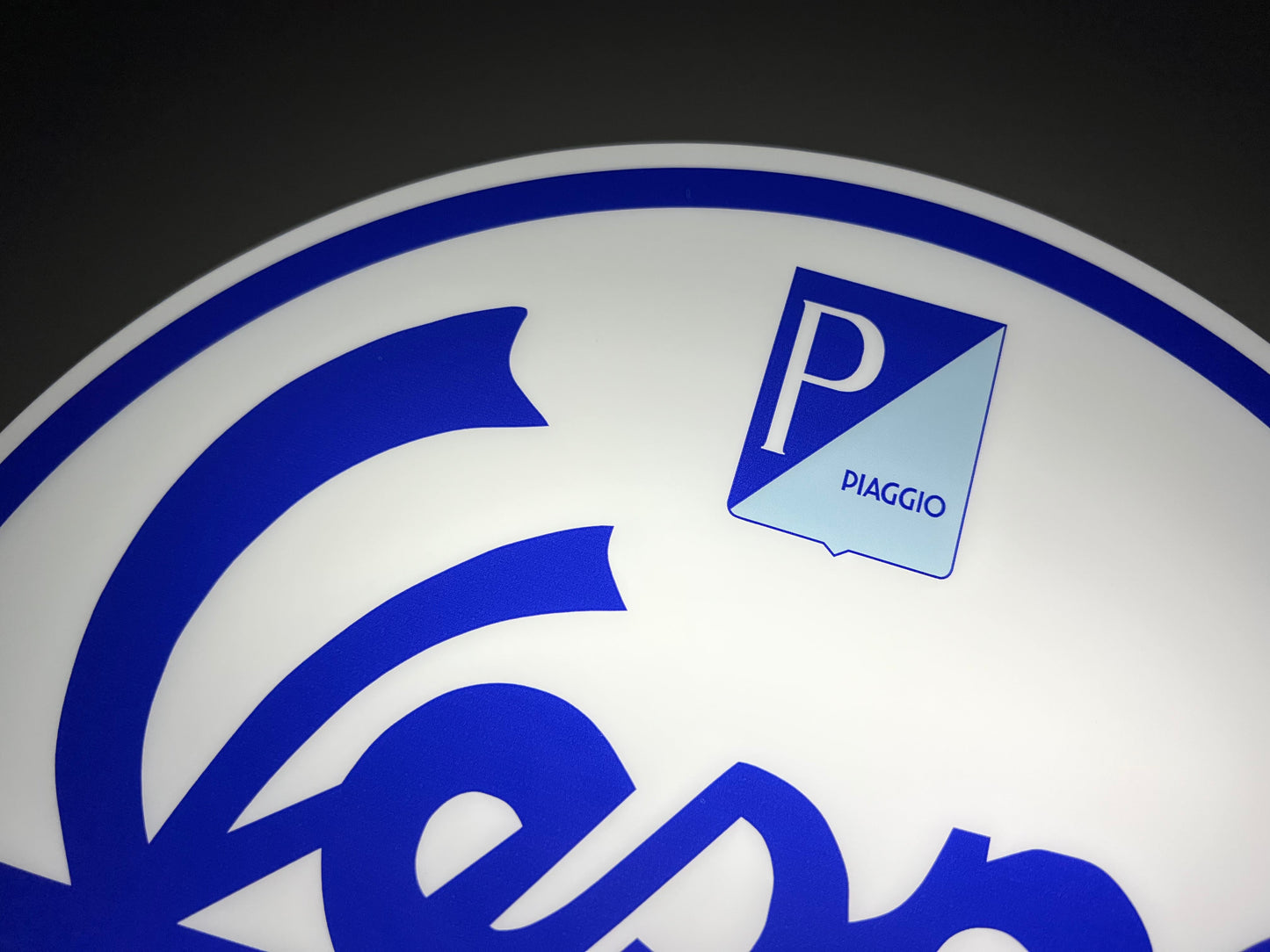 Vespa Service Round Illuminated Logo Sign
