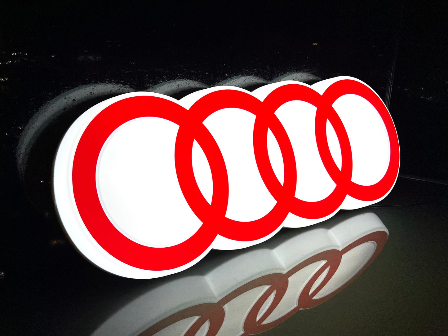 AUDI Rings Illuminated Logo Sign