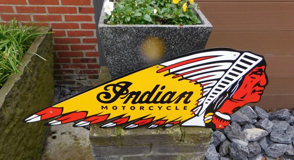 Indian Motorcycles Enamel Sign