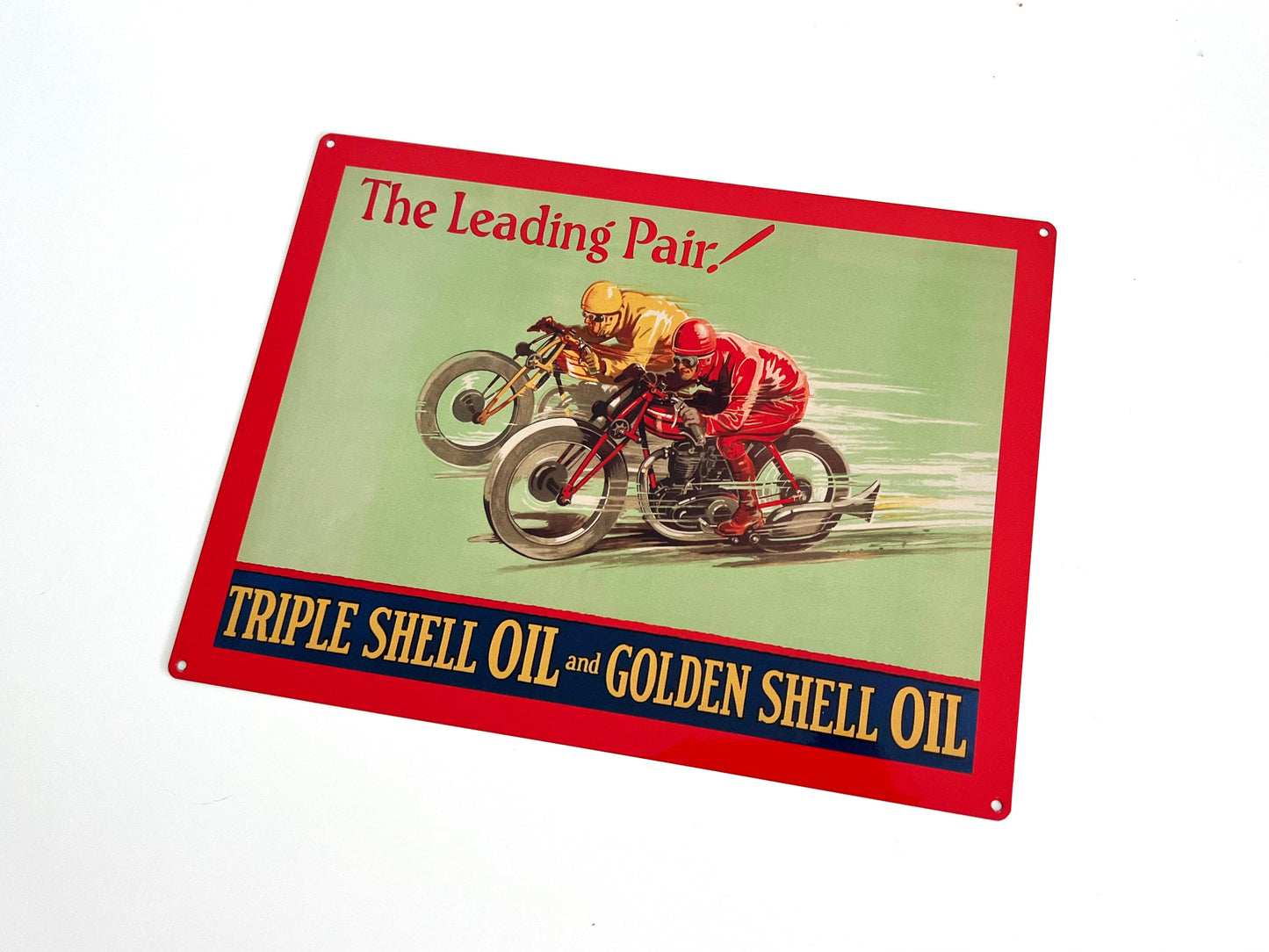 Shell Oil Leading Pair Metal Sign