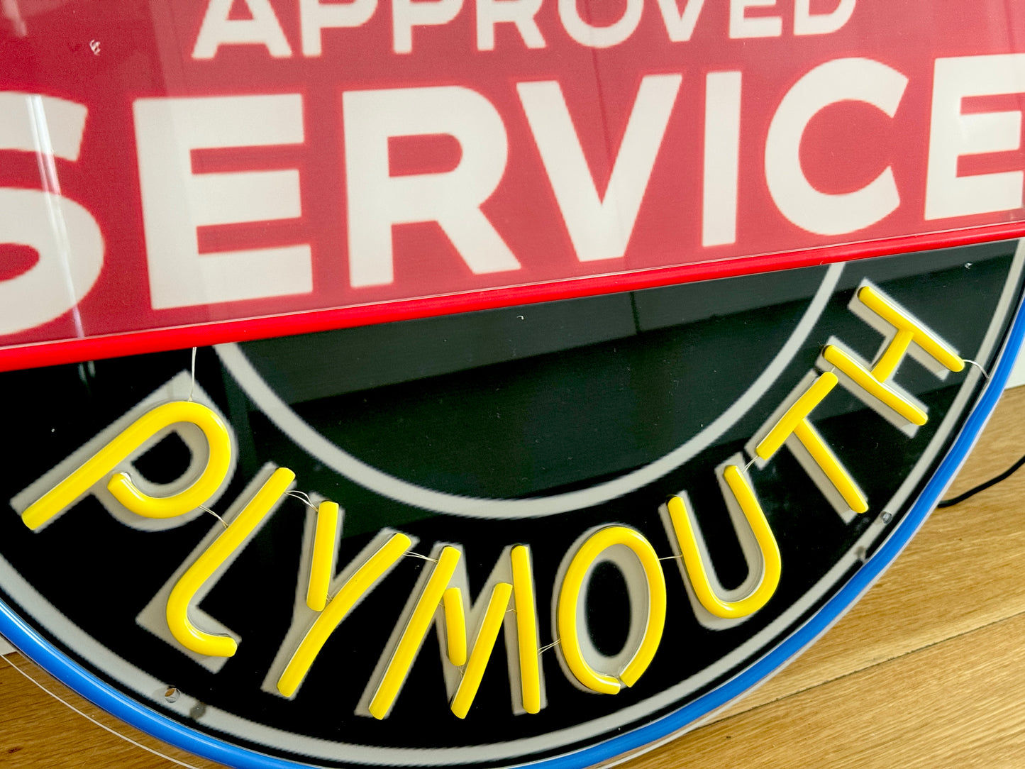 Chrysler Plymouth Neon Illuminated LED Sign Approved Service